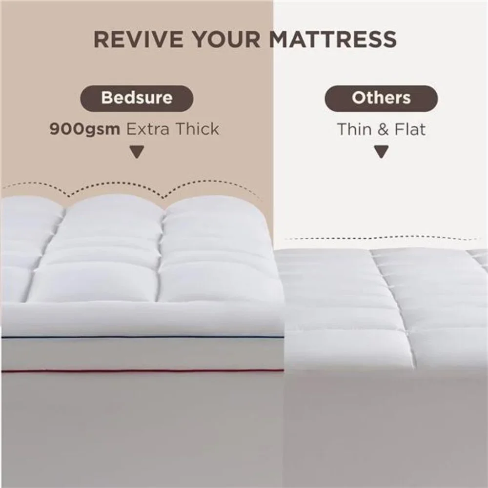 Queen Mattress Topper - Extra Thick Mattress Pad Cover with Deep Pocket Soft